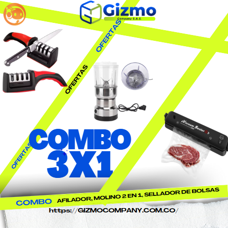 Combo Afilador, Molino 2 en 1, Sellador